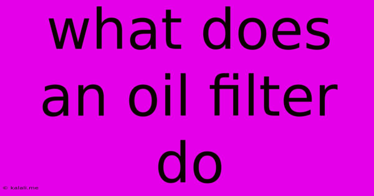 What Does An Oil Filter Do