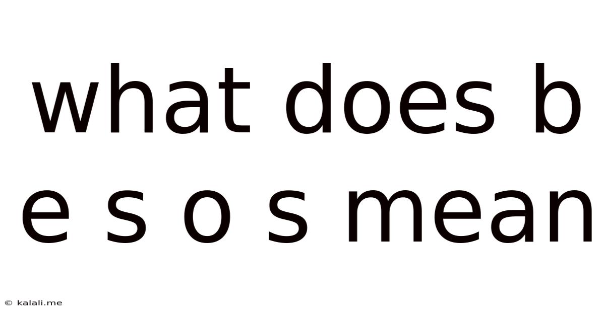 What Does B E S O S Mean