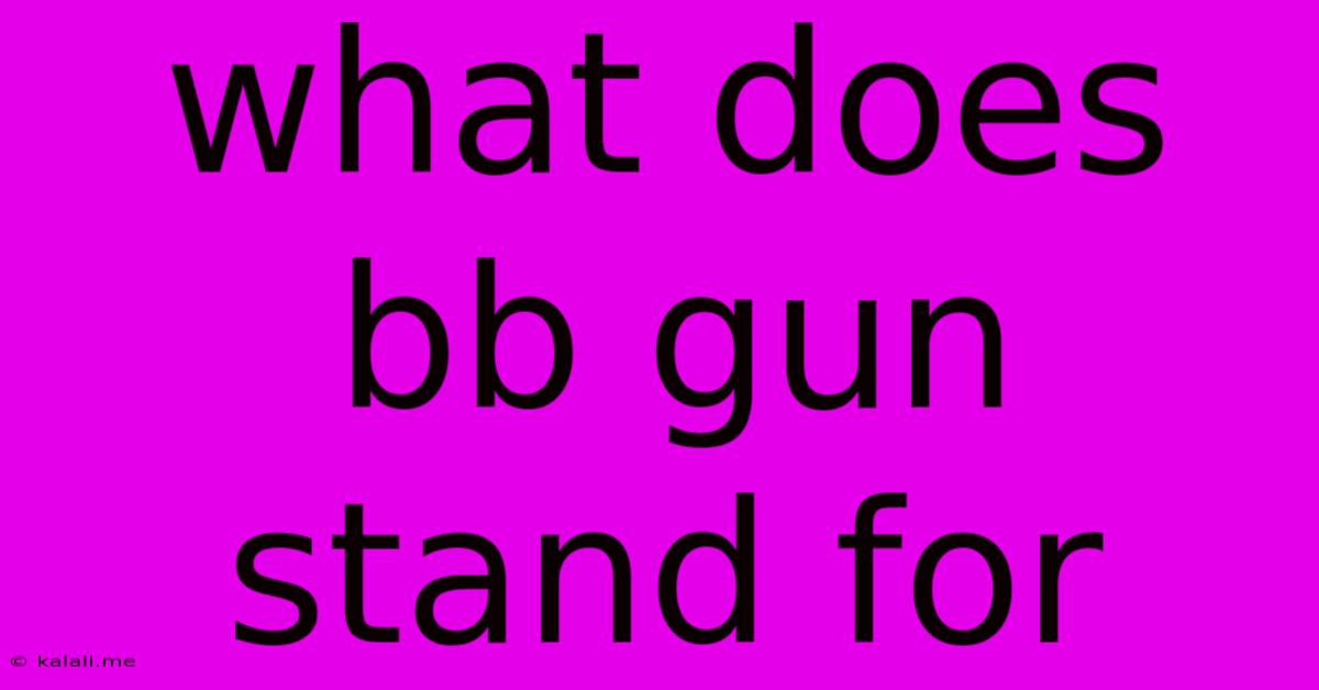 What Does Bb Gun Stand For