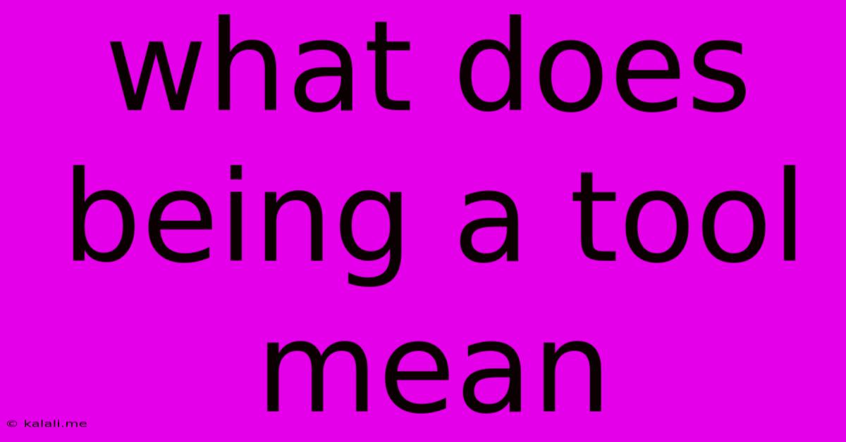 What Does Being A Tool Mean