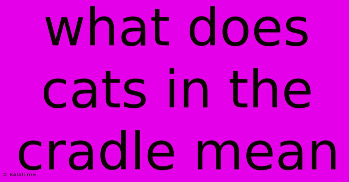 What Does Cats In The Cradle Mean