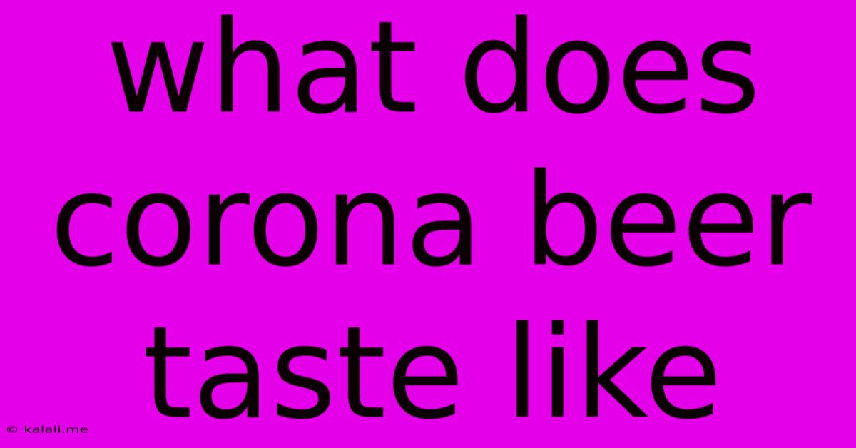 What Does Corona Beer Taste Like