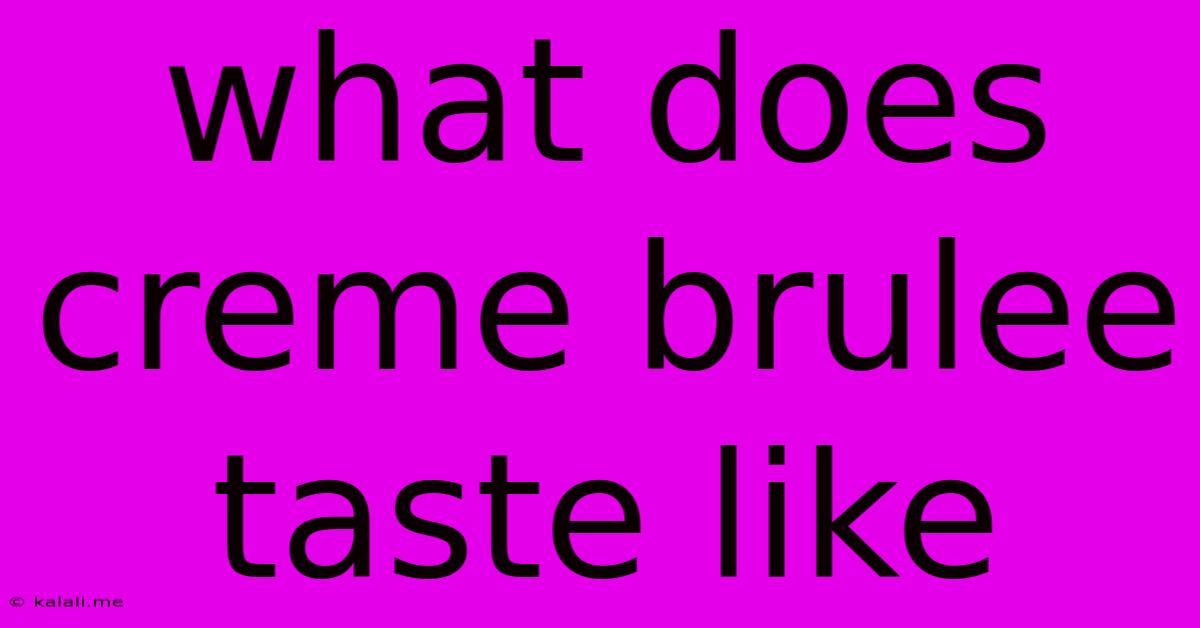 What Does Creme Brulee Taste Like