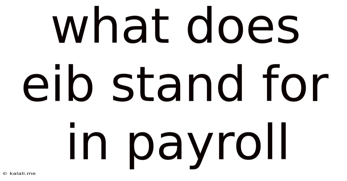 What Does Eib Stand For In Payroll