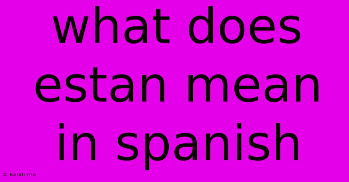 What Does Estan Mean In Spanish