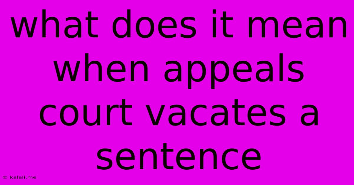 What Does It Mean When Appeals Court Vacates A Sentence