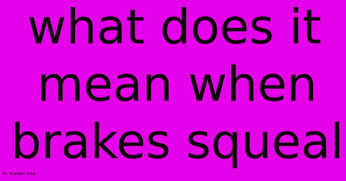 What Does It Mean When Brakes Squeal