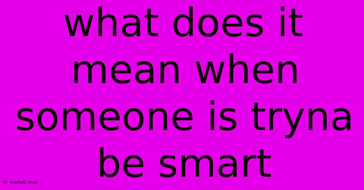 What Does It Mean When Someone Is Tryna Be Smart