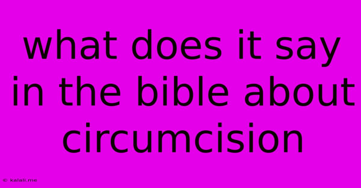 What Does It Say In The Bible About Circumcision