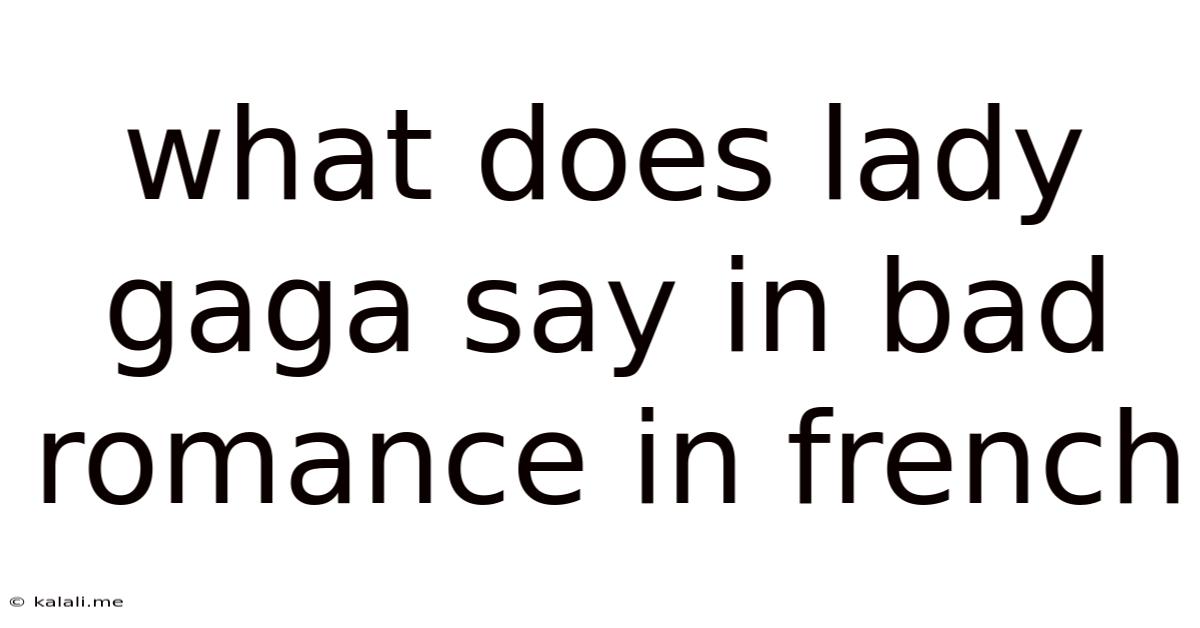 What Does Lady Gaga Say In Bad Romance In French