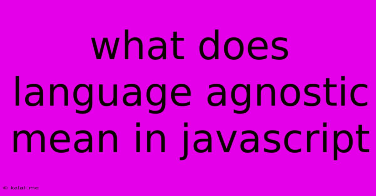 What Does Language Agnostic Mean In Javascript