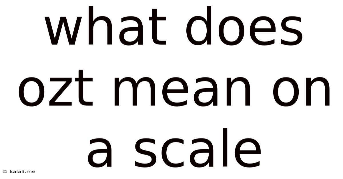 What Does Ozt Mean On A Scale