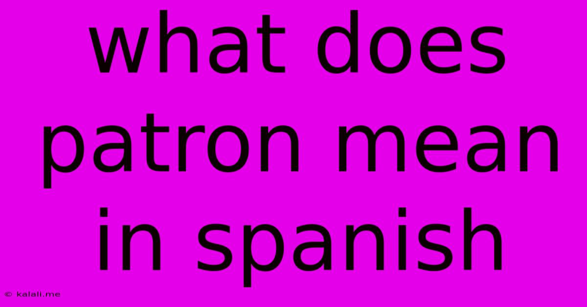 What Does Patron Mean In Spanish