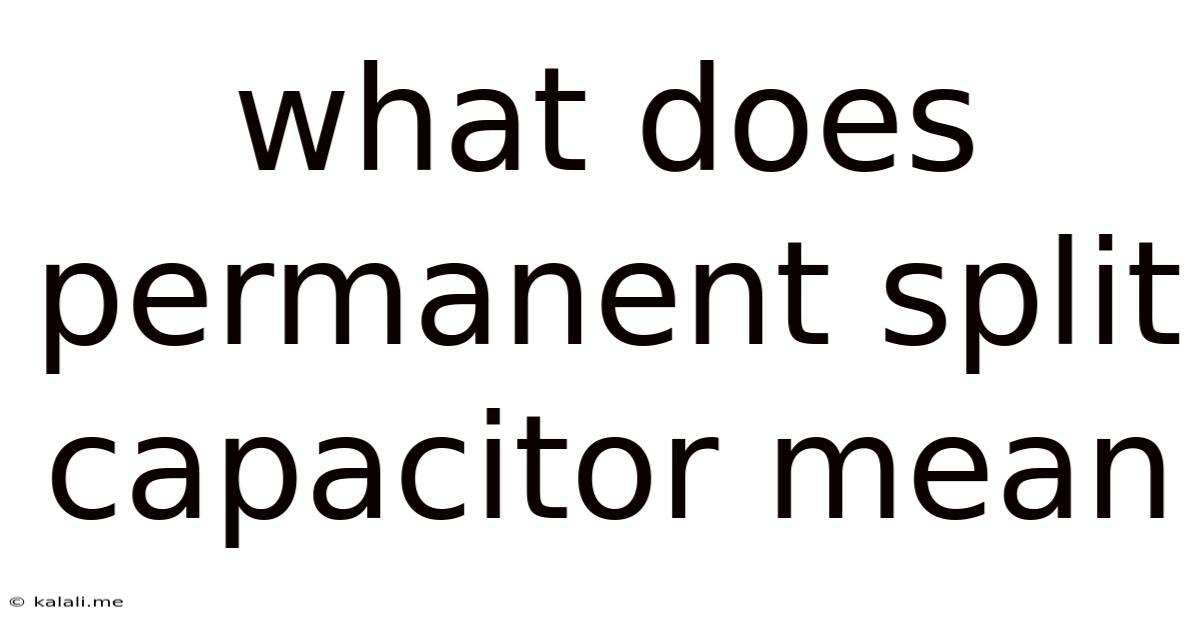 What Does Permanent Split Capacitor Mean