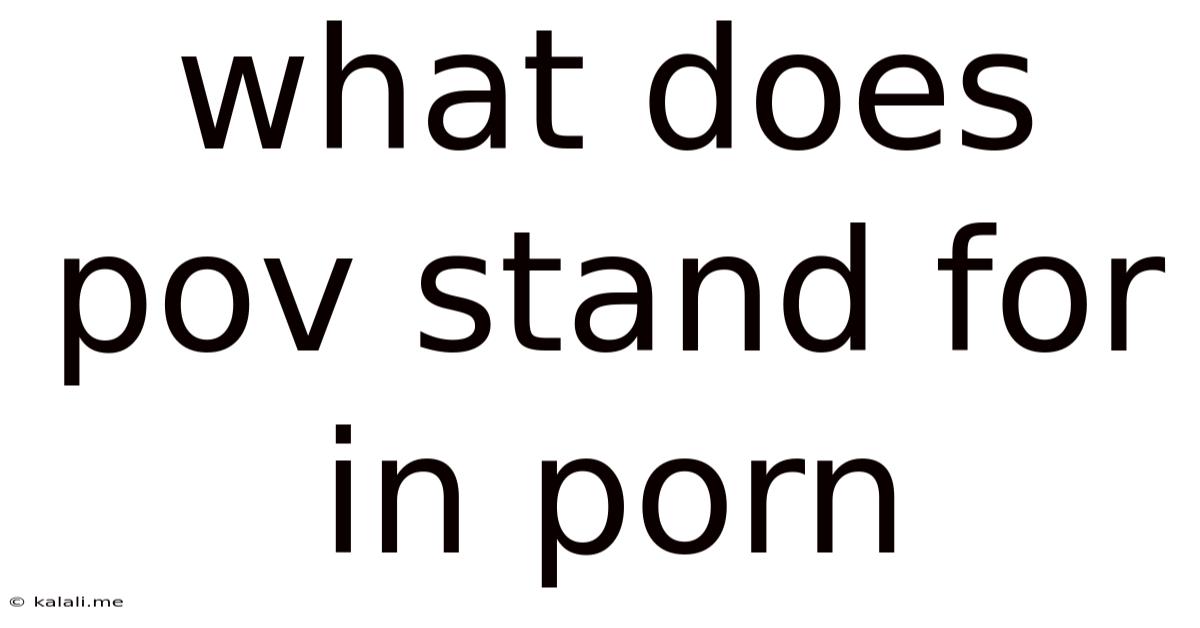 What Does Pov Stand For In Porn