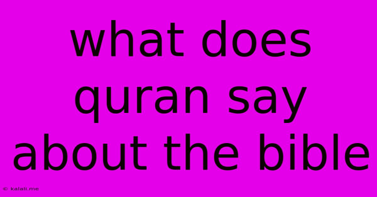 What Does Quran Say About The Bible
