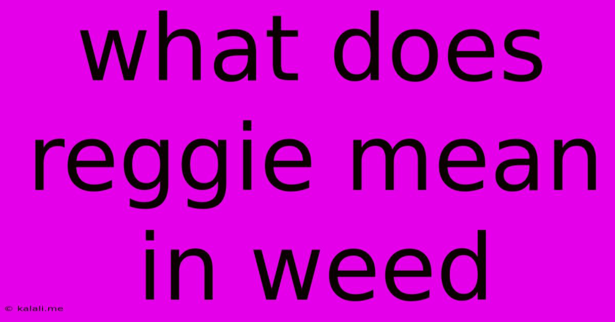 What Does Reggie Mean In Weed