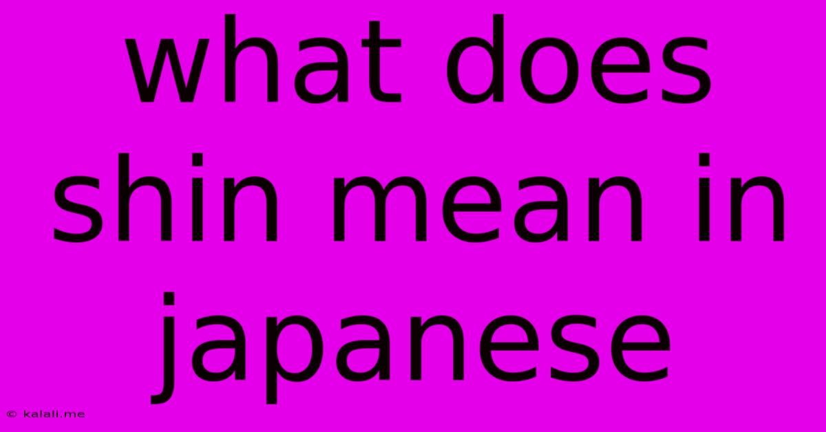 What Does Shin Mean In Japanese
