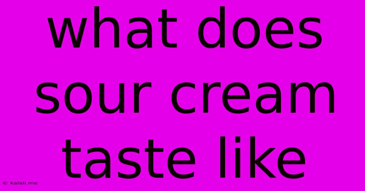What Does Sour Cream Taste Like