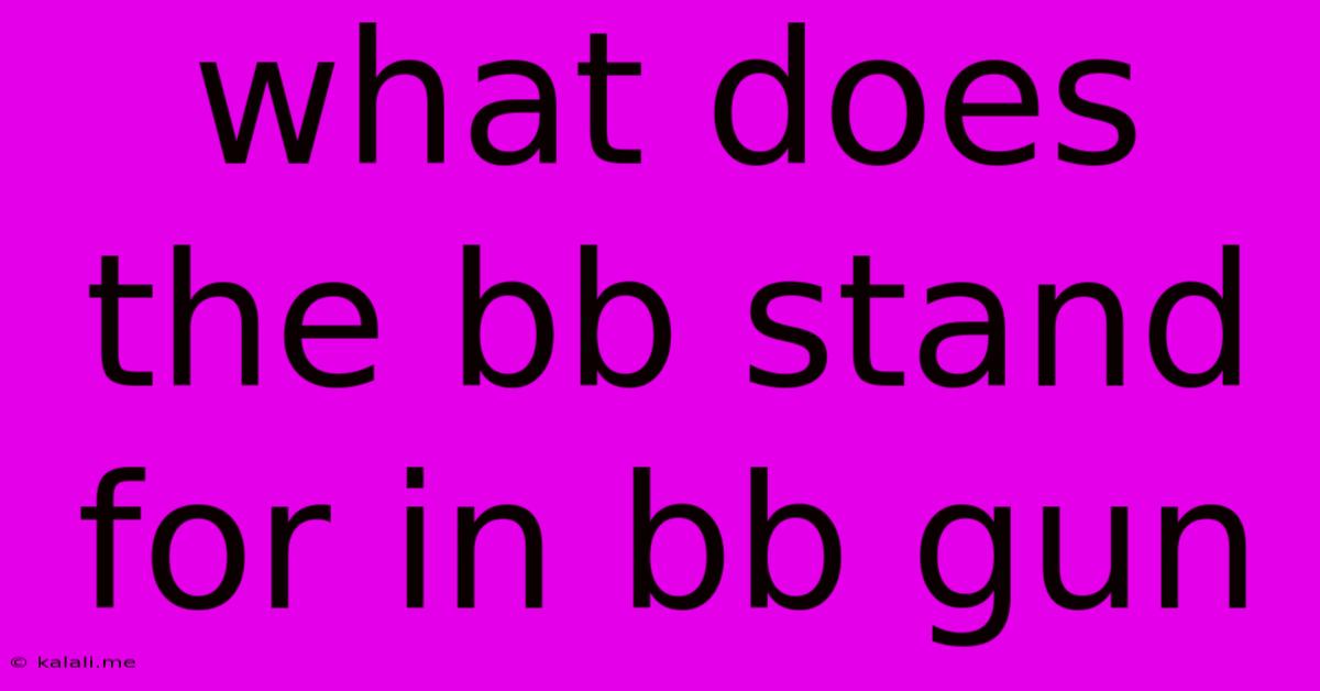 What Does The Bb Stand For In Bb Gun