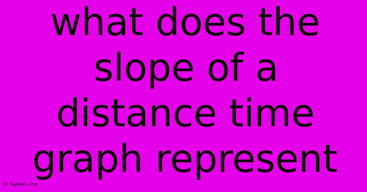 What Does The Slope Of A Distance Time Graph Represent