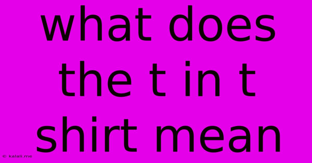What Does The T In T Shirt Mean