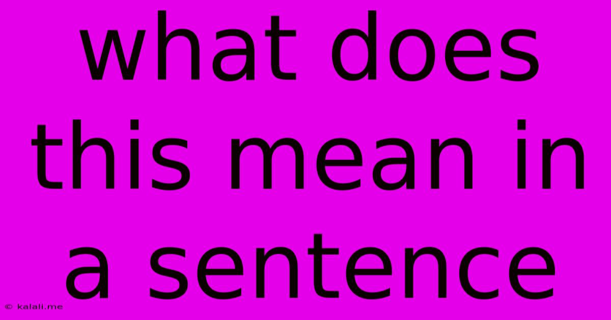 What Does This Mean In A Sentence
