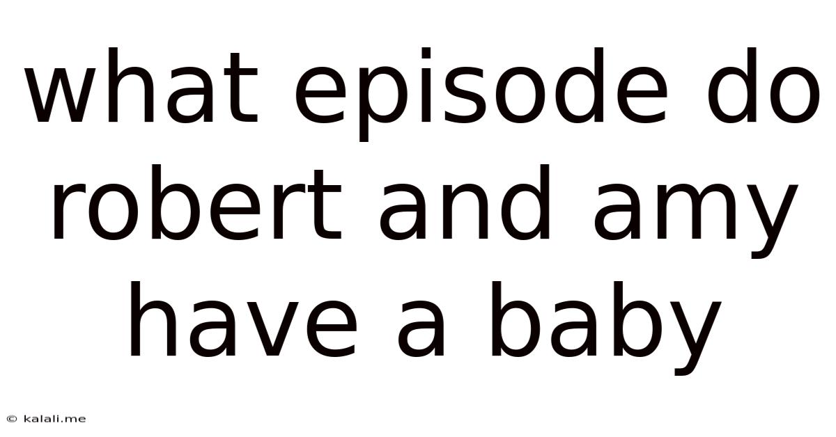 What Episode Do Robert And Amy Have A Baby