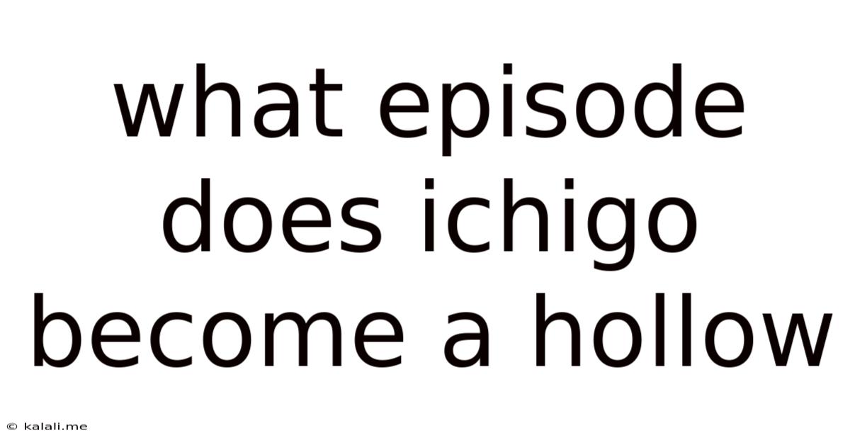 What Episode Does Ichigo Become A Hollow