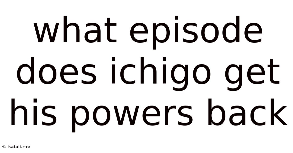 What Episode Does Ichigo Get His Powers Back
