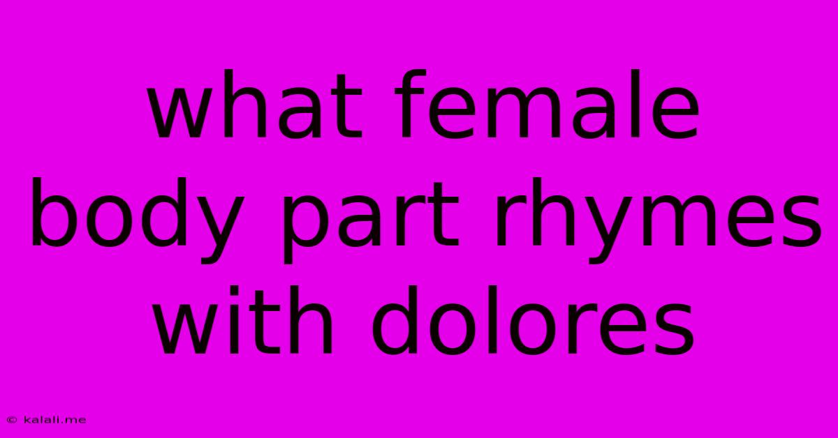 What Female Body Part Rhymes With Dolores