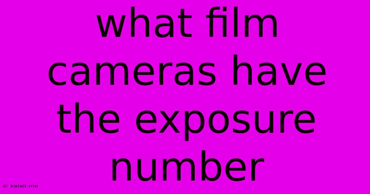 What Film Cameras Have The Exposure Number