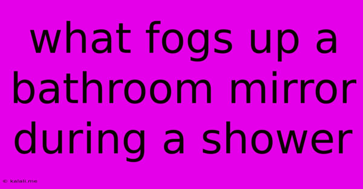 What Fogs Up A Bathroom Mirror During A Shower
