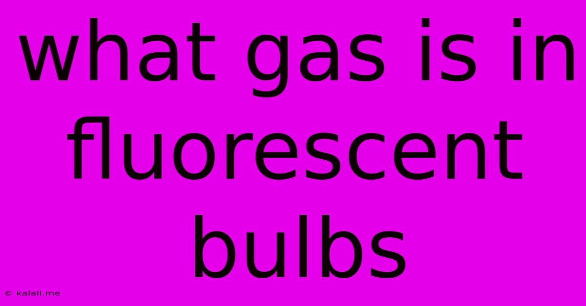 What Gas Is In Fluorescent Bulbs