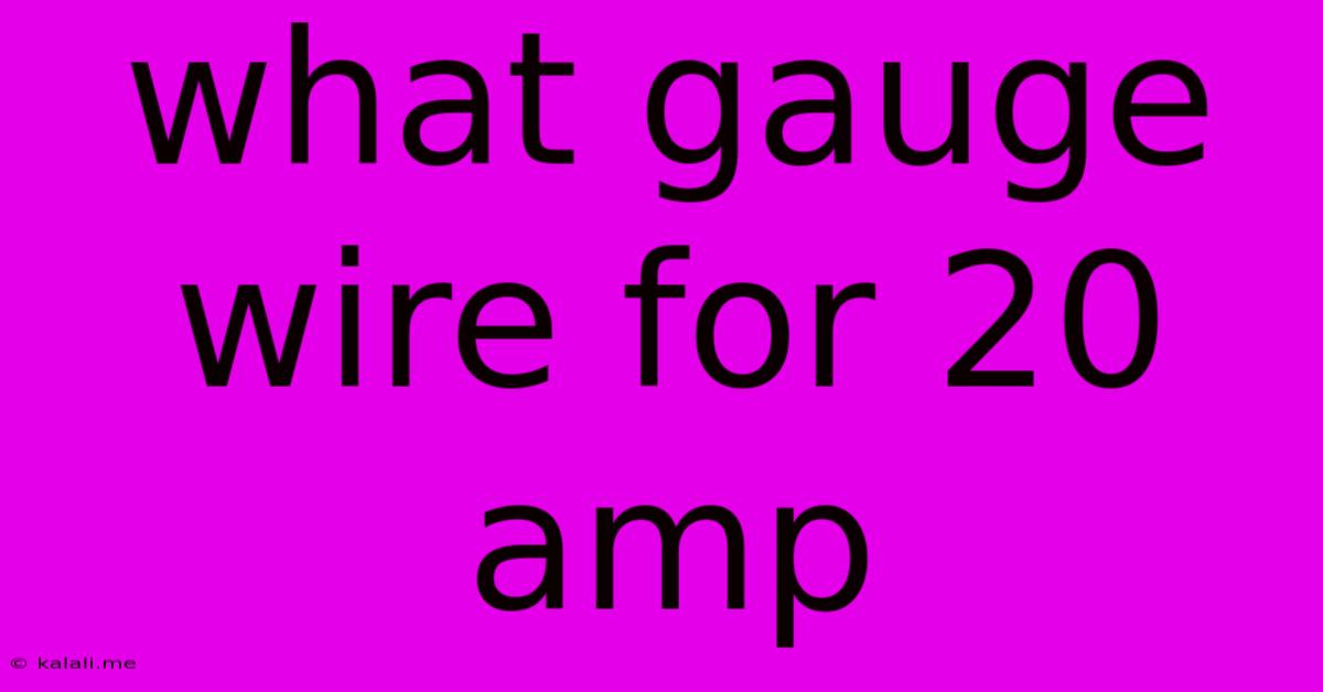 What Gauge Wire For 20 Amp