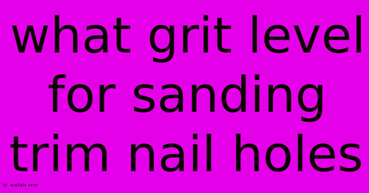 What Grit Level For Sanding Trim Nail Holes