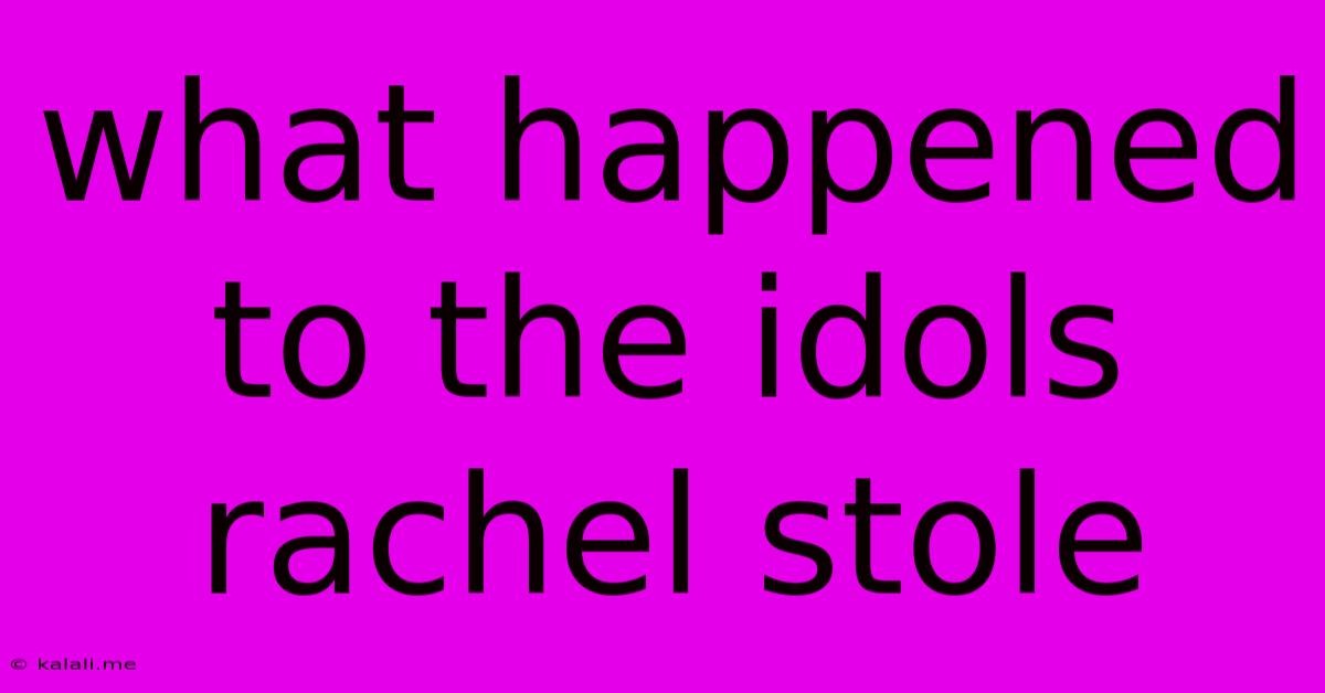 What Happened To The Idols Rachel Stole