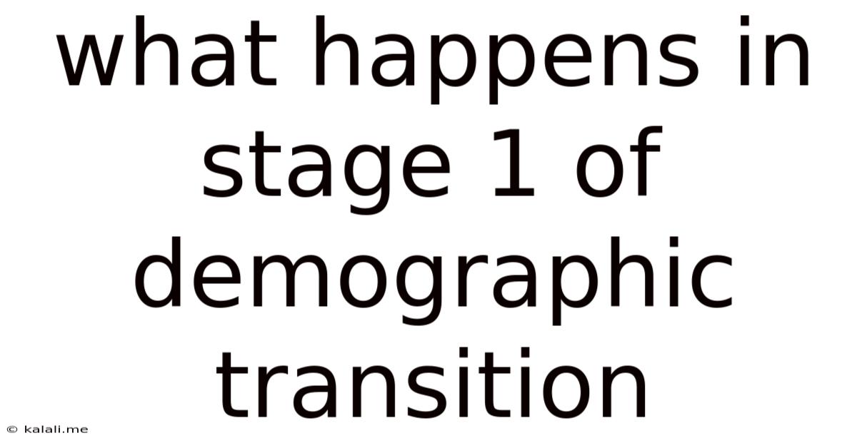 What Happens In Stage 1 Of Demographic Transition