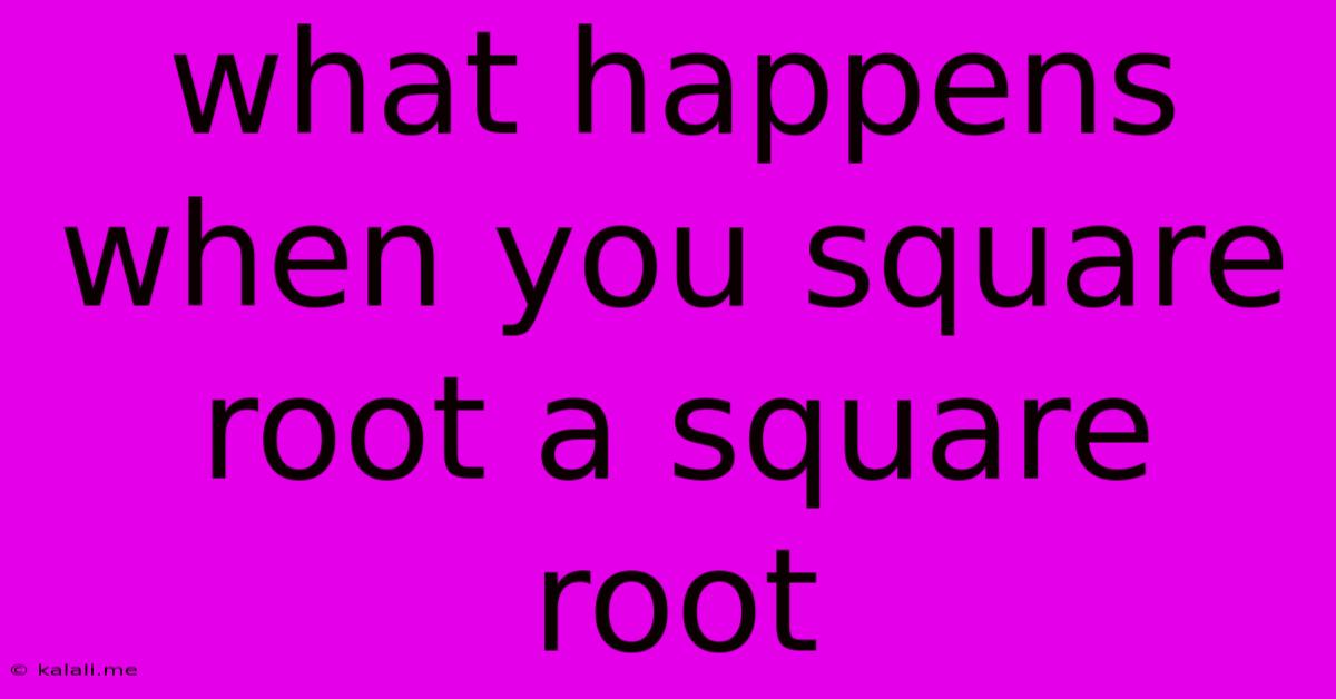 What Happens When You Square Root A Square Root
