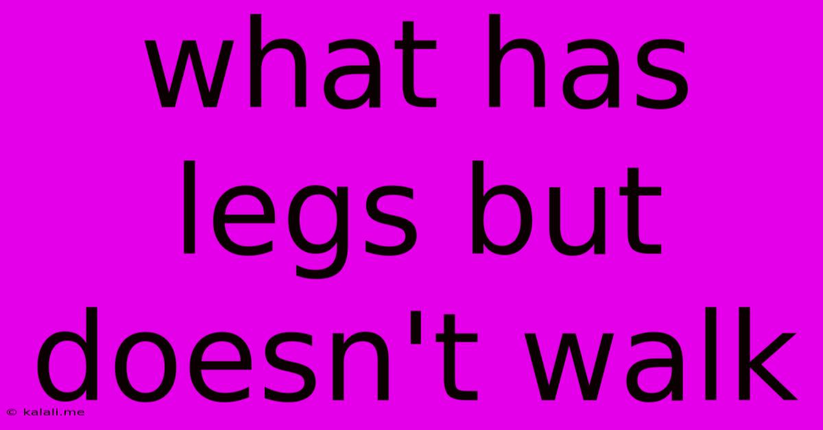 What Has Legs But Doesn't Walk