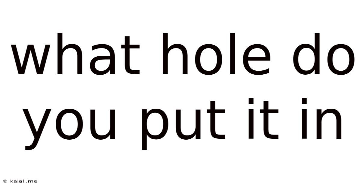 What Hole Do You Put It In