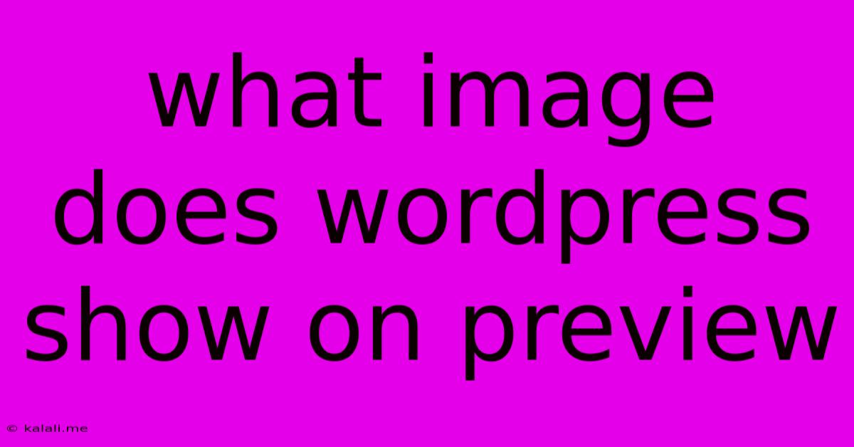 What Image Does Wordpress Show On Preview