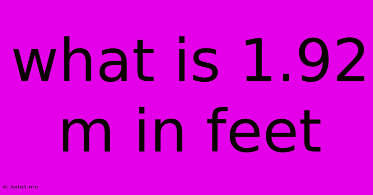 What Is 1.92 M In Feet