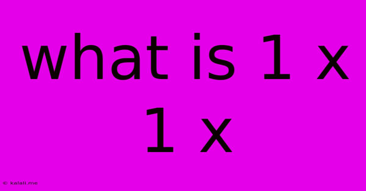 What Is 1 X 1 X