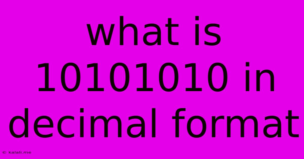 What Is 10101010 In Decimal Format