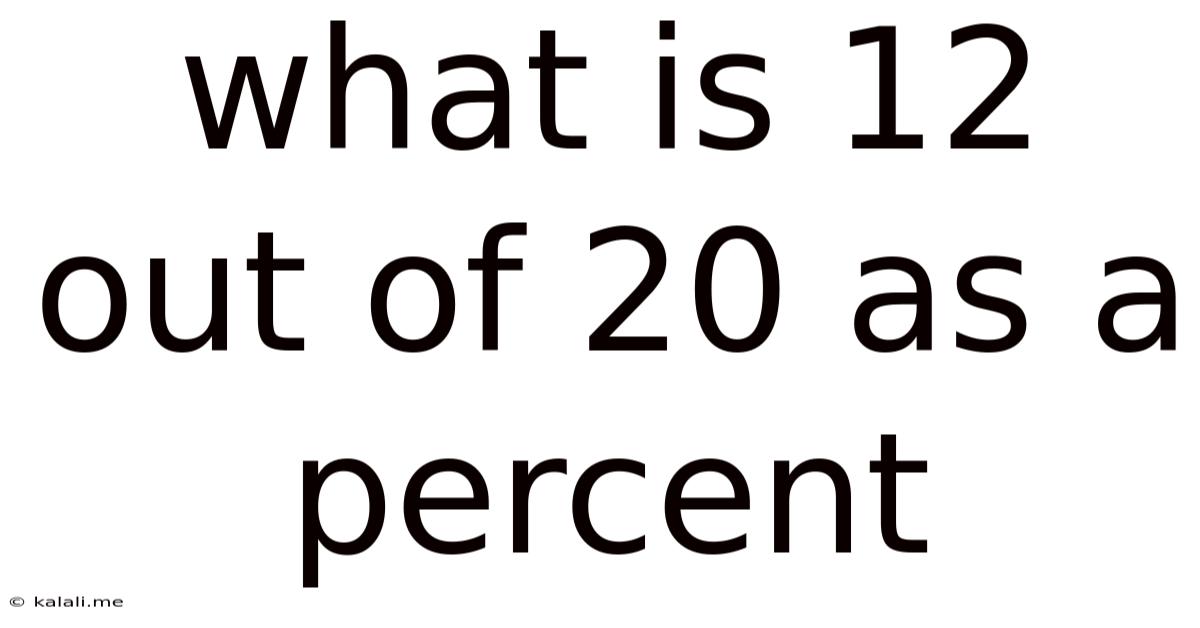 What Is 12 Out Of 20 As A Percent