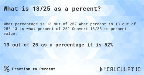 What Is 13/25 As A Percent