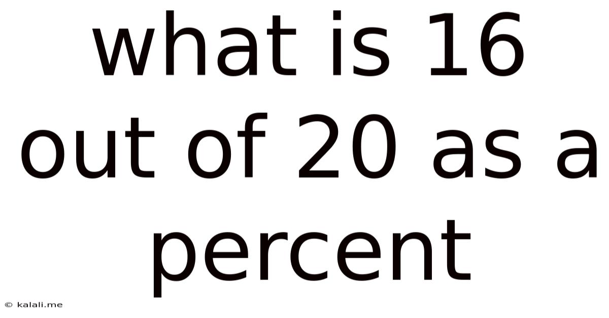 What Is 16 Out Of 20 As A Percent