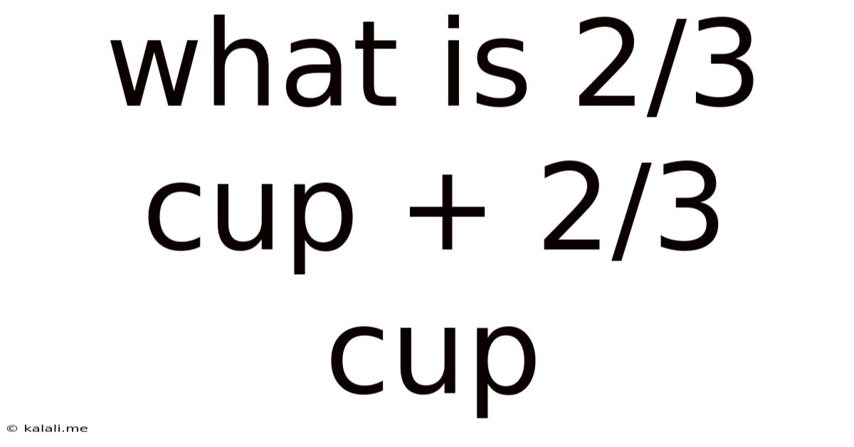 What Is 2/3 Cup + 2/3 Cup