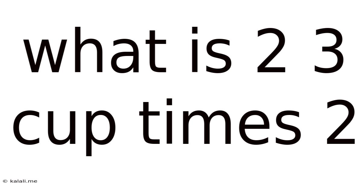 What Is 2 3 Cup Times 2